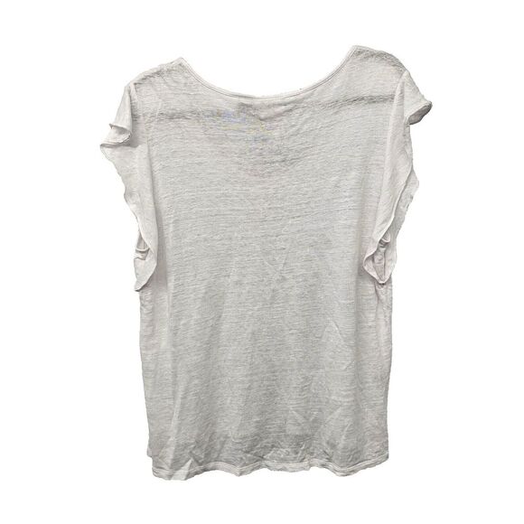 Rachel Zoe Linen Flutter Sleeve Knit Top Size XL Womens - Picture 2 of 5